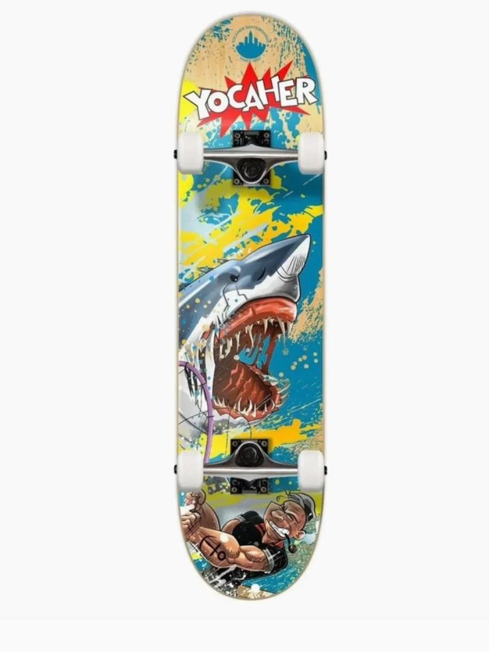 Jaws & Popeye the sailor man Yocaher Skateboard 7.75